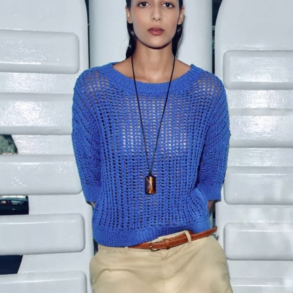 New ZARA French Sleeve Knit Sweater